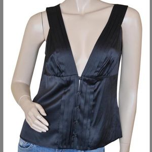 St. John black silk camisole tank top